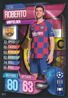 Sergi Roberto FC Barcelona 2019/20 Topps Match Attax CL #BAR15